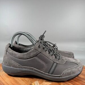 Dansko‎ Elise Charcoal Gray Suede Mesh Bungee Lace Walking Shoes EU 38 US 7.5-8